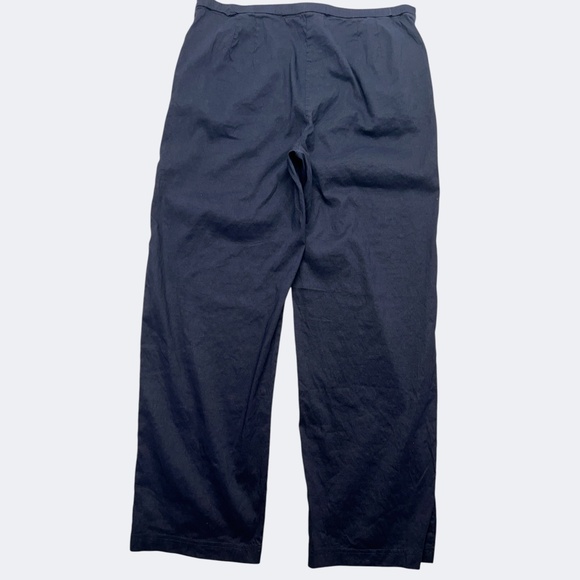 Eileen Fisher Pants Women PL Black Tapered Linen Viscose Minimalist Timeless - Picture 2 of 16